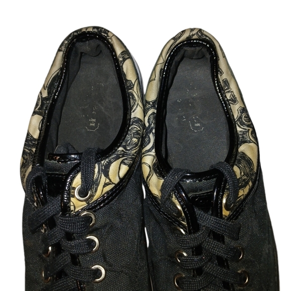 Coach Zorra Sneakers Black/Cream Jacquard Logo Print size 7 - Picture 4 of 10